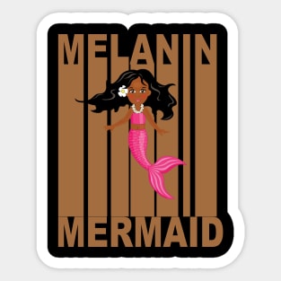 Melanin Mermaid Retro Sticker
